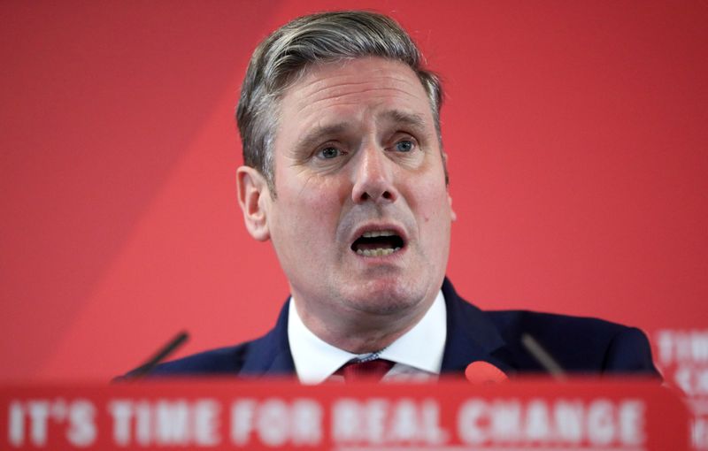 FILE PHOTO: Shadow Brexit Secretary Keir Starmer speaks during a Labour Party general election campaign meeting in Harlow