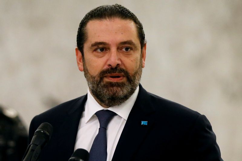FILE PHOTO: Lebanon's caretaker Prime Minister Saad al-Hariri speaks after meeting with President Michel Aoun at the presidential palace in Baabda