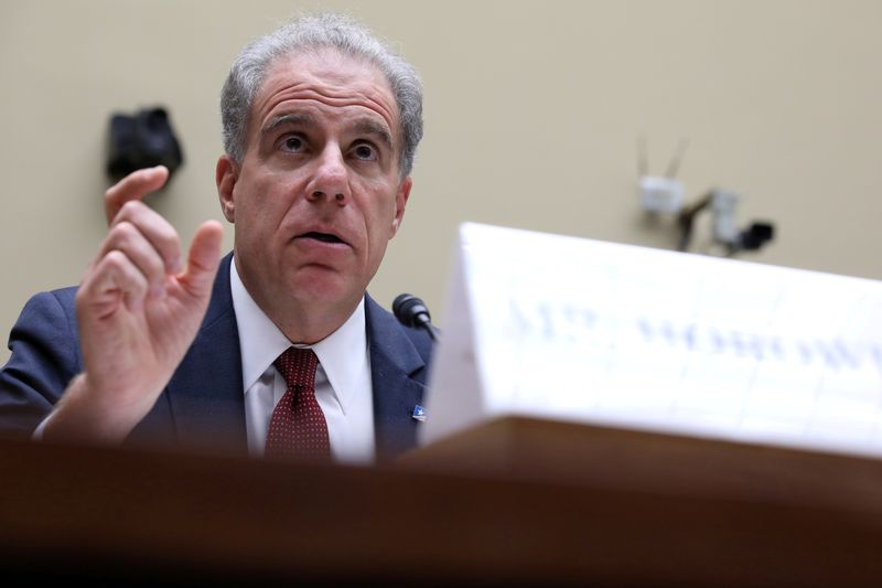 FILE PHOTO: U.S. Justice Department Inspector General Horowitz testifies before the House Oversight and Government Reform Committee on Capitol Hill in Washington