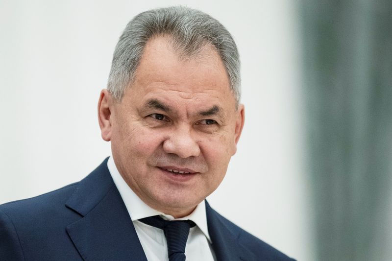 Russia's Defence Minister Sergei Shoigu waits for a meeting of the Pobeda (Victory) Organizing Committee at the Kremlin in Moscow