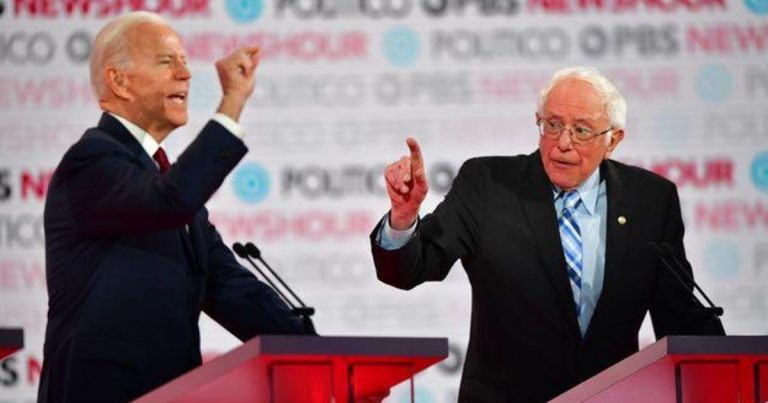 Sanders supporters cheer his jabs at Biden and Buttigieg at Democratic Debate