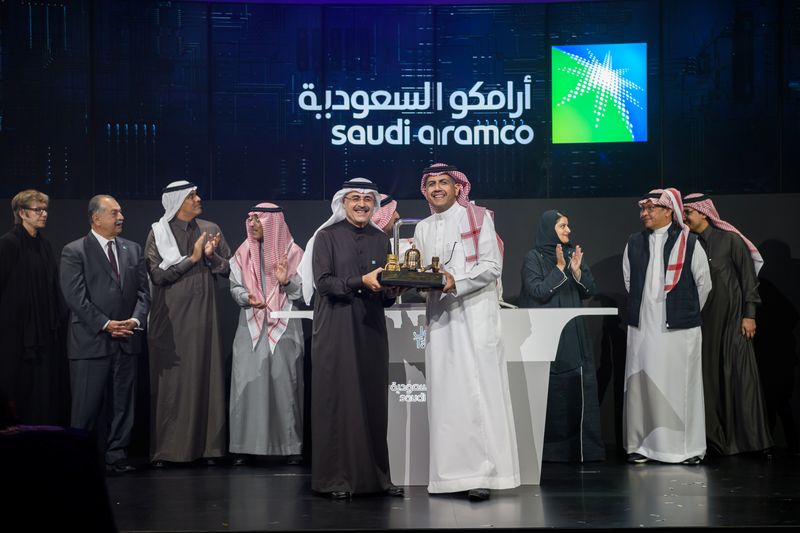 Amin H. Nasser, President and CEO of Aramco, attends the official ceremony marking the debut of Saudi Aramco's initial public offering (IPO) on the Riyadh's stock market, in Riyadh