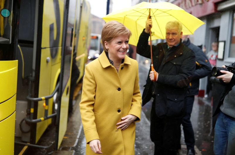 FILE PHOTO: SNP leader Nicola Sturgeon campaigns in Paisley
