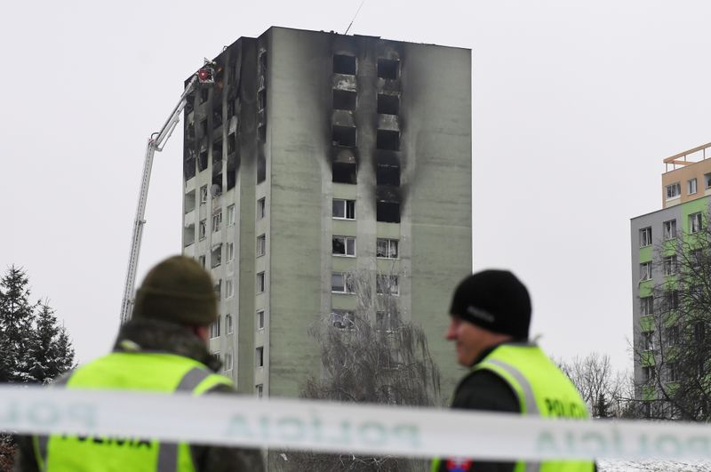 FILE PHOTO: Apartment building damaged by a gas explosion is seen in Presov