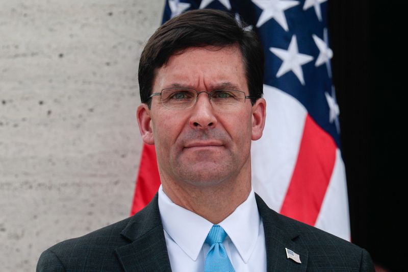 FILE PHOTO: U.S. Secretary of Defense Mark Esper is pictured during a wreathlaying ceremony at the Manila American Cemetery and Memorial