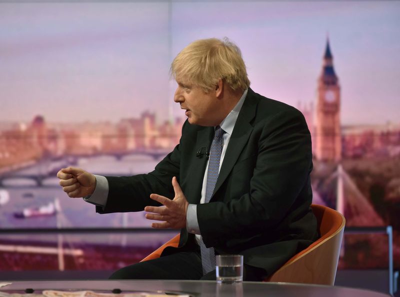 FILE PHOTO: Britain's Prime Minister Boris Johnson appears on BBC TV's The Andrew Marr Show in London