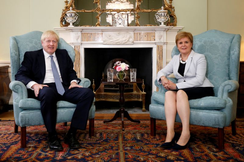 FILE PHOTO: Britain's Prime Minister Boris Johnson visits Scotland