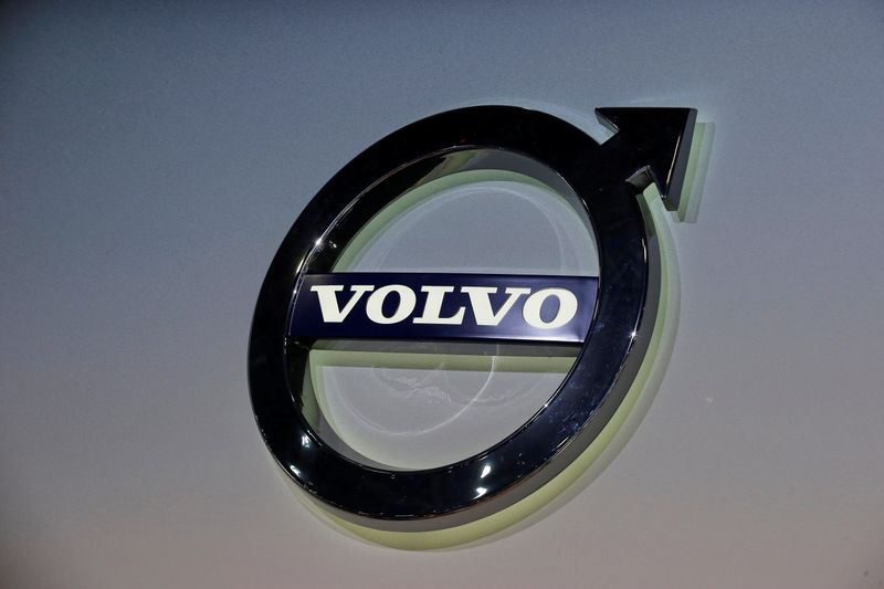 FILE PHOTO: The Volvo logo is seen during the media preview of the 2016 New York International Auto Show in Manhattan