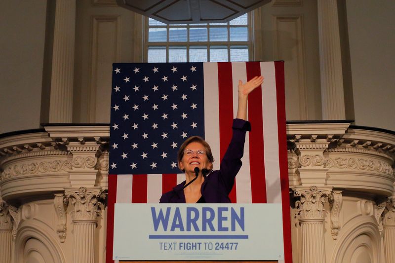 Democratic 2020 U.S. presidential candidate Warren delivers a speech in Boston