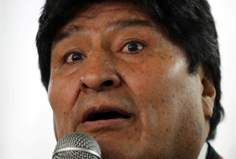 Former Bolivian President Evo Morales attends a news conference, in Buenos Aires