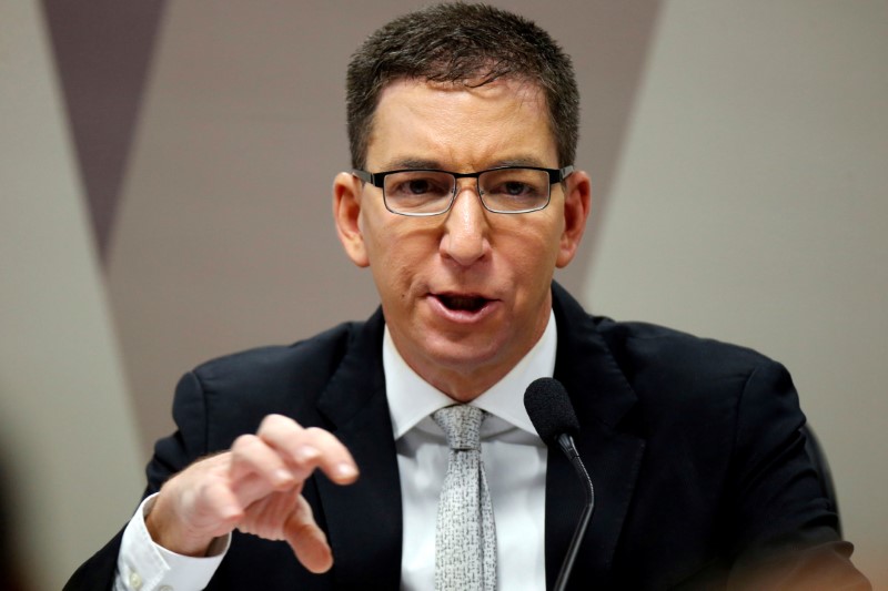FILE PHOTO: Author and journalist Glenn Greenwald speaks during a meeting at Commission of Constitution and Justice in the Brazilian Federal Senate in Brasilia