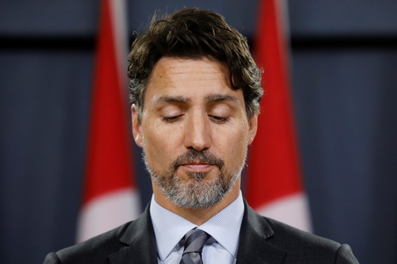 Canada's Prime Minister Justin Trudeau takes part in a news conference in Ottawa