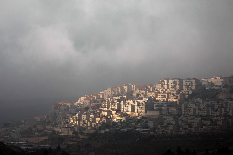 A general view picture shows part of the Israeli settlement of Beitar Illit in the Israeli-occupied West Bank