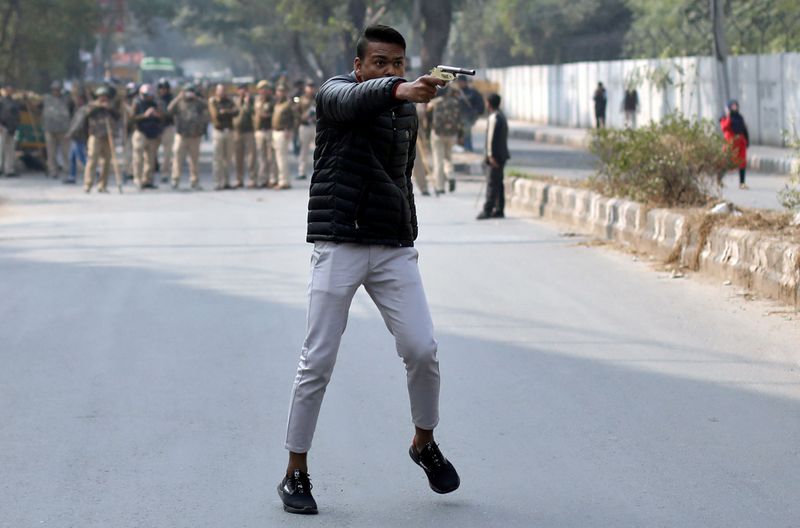 A Picture and its Story: A gunman shoots at New Delhi protesters