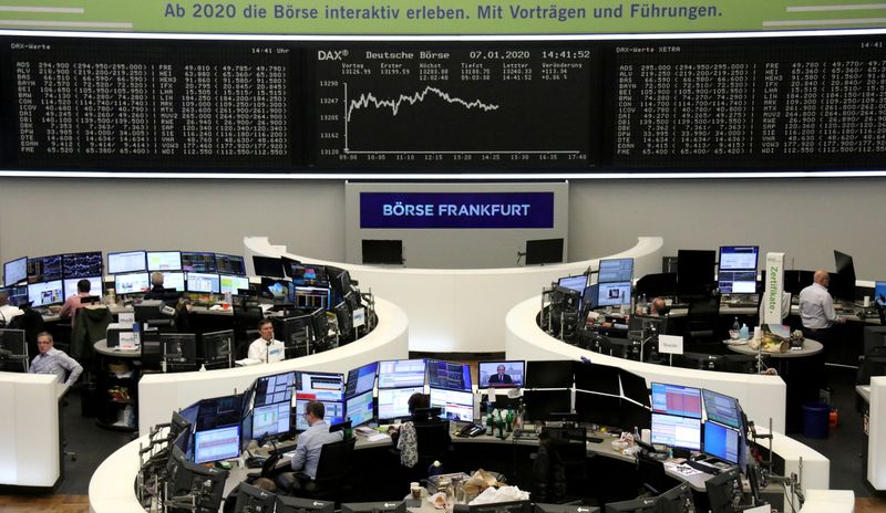 FILE PHOTO: The German share price index DAX graph is pictured at the stock exchange in Frankfurt