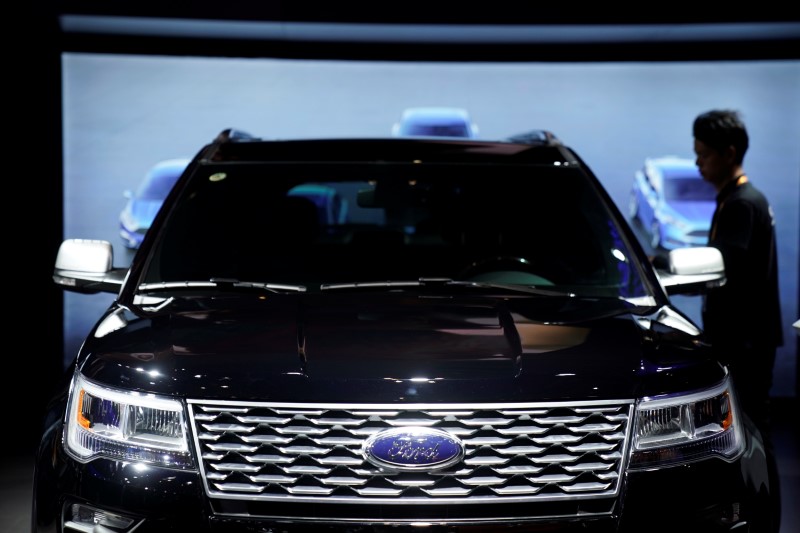 A Ford model is seen during the China International Import Expo (CIIE), at the National Exhibition and Convention Center in Shanghai