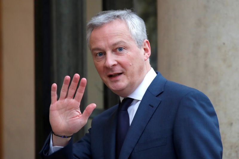 FILE PHOTO: French Finance Minister Bruno Le Maire arrives at the Elysee Palace in Paris