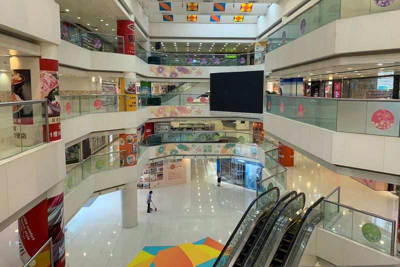 Retailer stores inside a shopping mall have closed down for half day following a violent attack on residents happened at Yuen Long, in Hong Kong