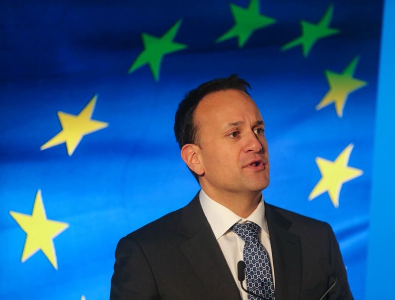 Varadkar, Irish Taoiseach (Prime Minister) and leader of the Fine Gael party speaks at the launch of his party's manifesto for the Irish General Election in Dublin