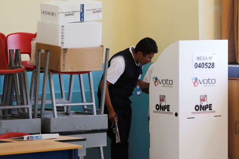 Peruvians vote to form a new Congress, in Lima