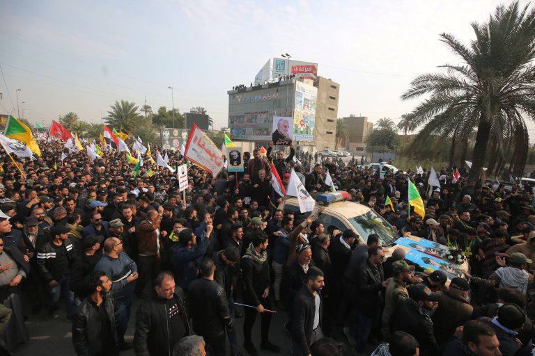 Rockets fired in Baghdad as thousands mourn top Iranian general killed by US