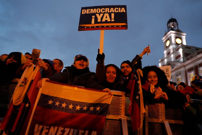 Venezuela's opposition leader Juan Guaido visits Madrid