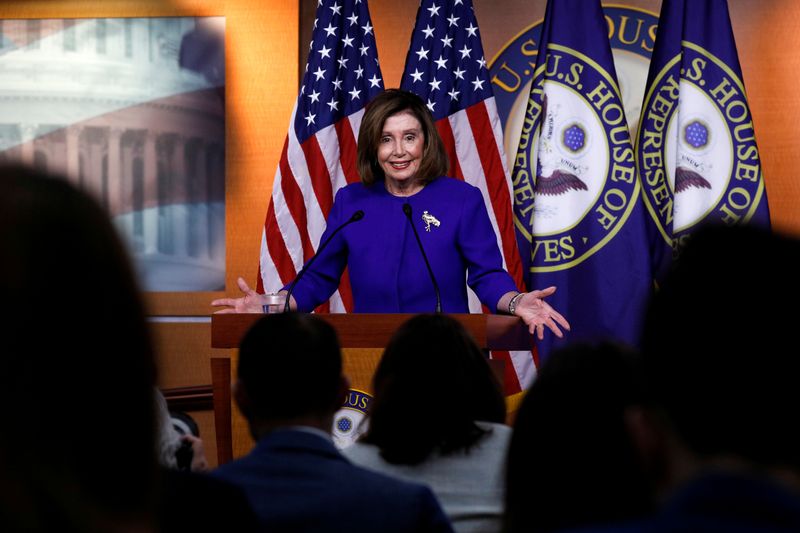 U.S. House Speaker Pelosi holds weekly news conference on Capitol Hill in Washington