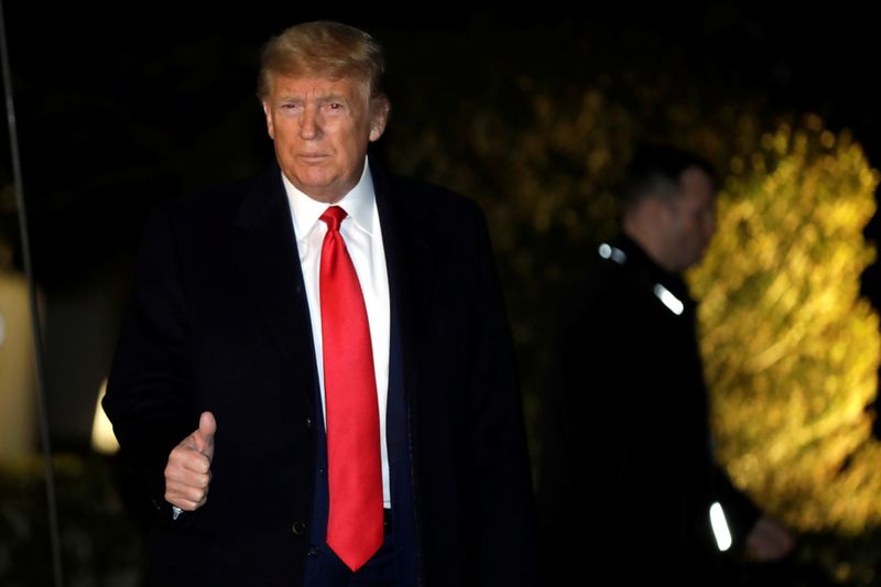 President Donald Trump departs to Davos