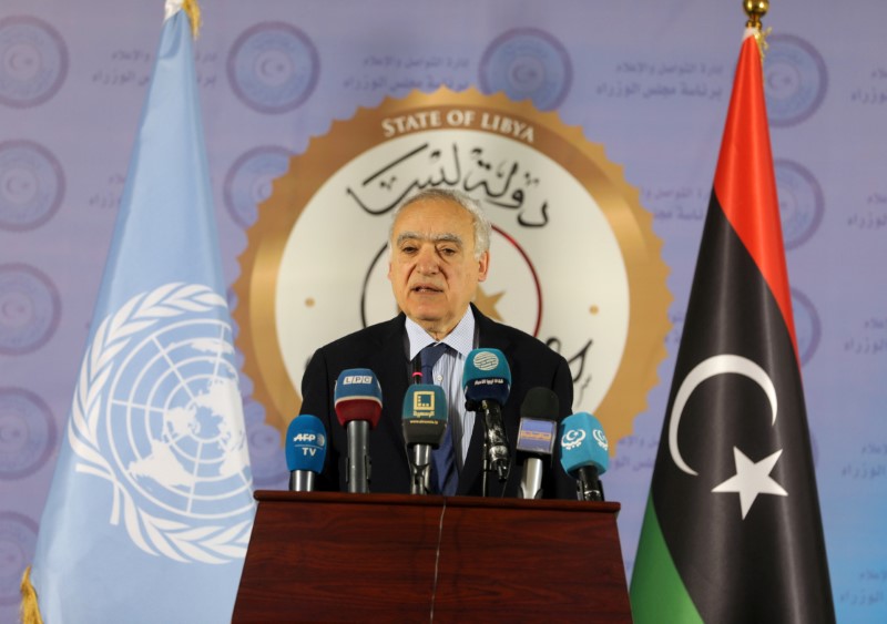 FILE PHOTO: The U.N. Envoy for Libya, Ghassan Salame, speaks during a news conference in Tripoli