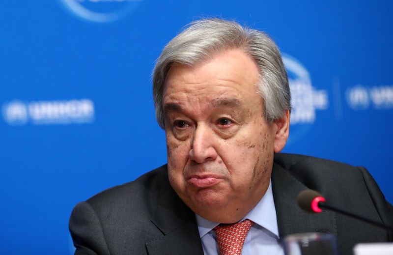 FILE PHOTO: News briefing at the First Global Refugee Forum in Geneva