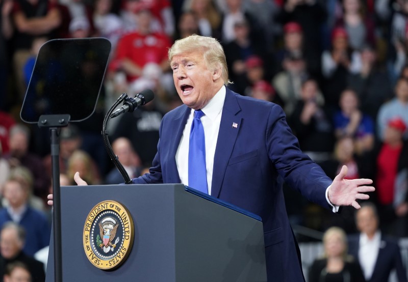 U.S. President Donald Trump holds a campaign rally in Milwaukee, Wisconsin