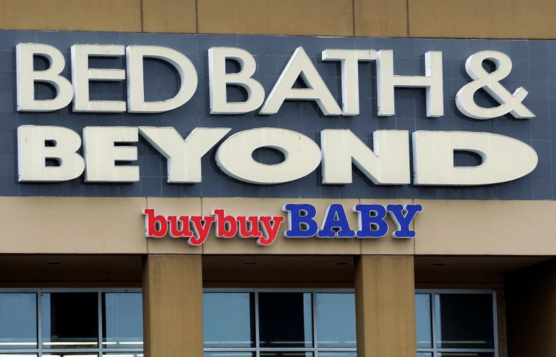 The sign outside the Bed Bath & Beyond store is seen in Westminster