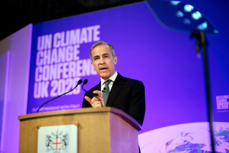 Mark Carney, Governor of the Bank of England, makes a keynote address to launch the private finance agenda for the 2020 United Nations Climate Change Conference (COP26) at Guildhall in London