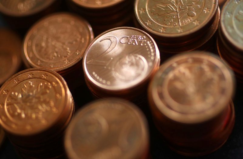 An illustration picture shows euro cent coins