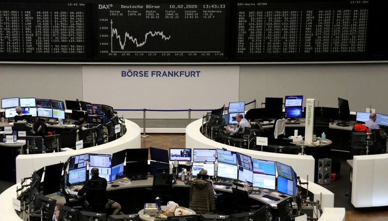 FILE PHOTO: The German share price index DAX graph is pictured at the stock exchange in Frankfurt