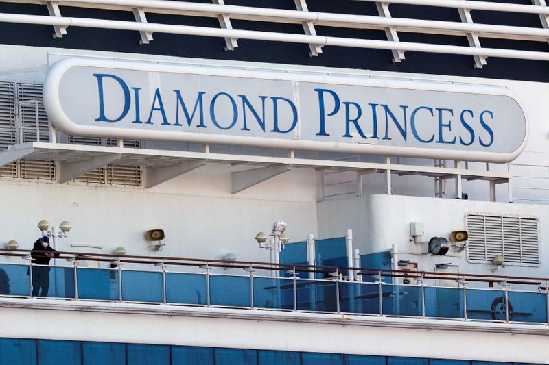 FILE PHOTO: Cruise ship Diamond Princess at Daikoku Pier Cruise Terminal in Yokohama