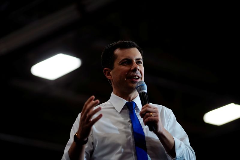 Democratic presidential candidate and former South Bend mayor Buttigieg attends a campaign forum in New Hampshire