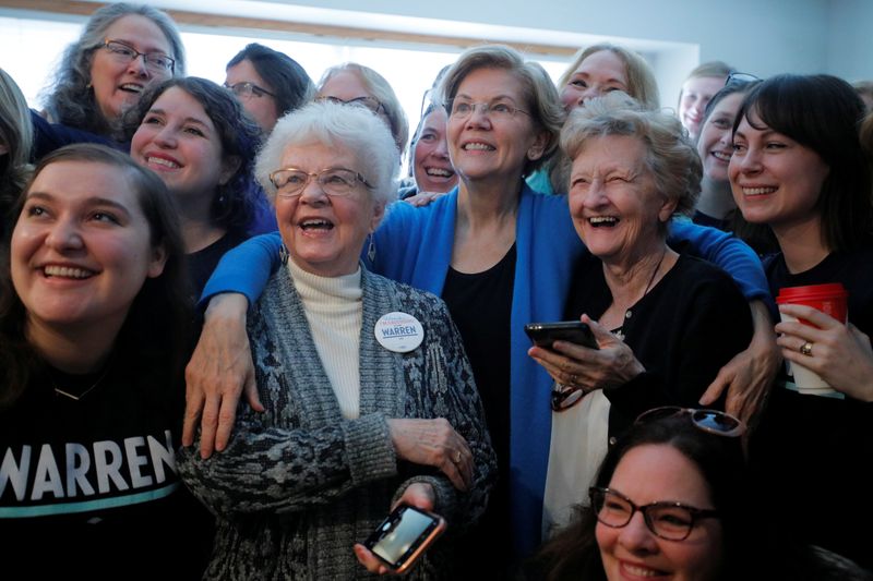 Democratic 2020 U.S. presidential candidate Warren attends campaign canvass kickoff in Urbandale