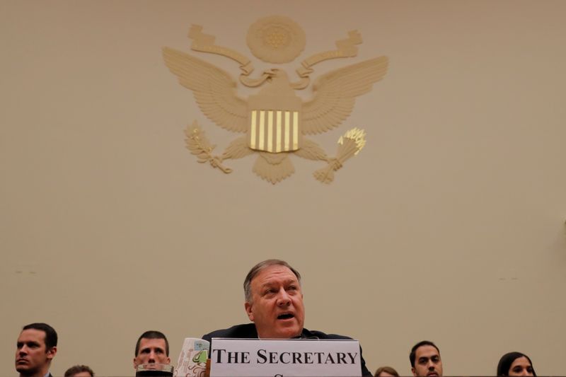 U.S. Secretary of State Mike Pompeo testifies before the House Foreign Affairs Committee on Capitol Hill, in Washington