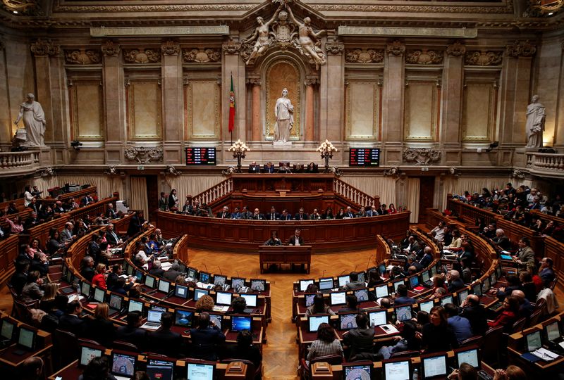 A view of Portuguese parliament during a debate on 2020 state budget at the parliament in Lisbon