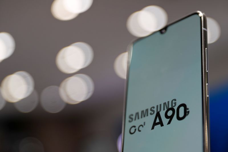Samsung Electronic's Galaxy A90 is seen on display at a Samsung store in Seoul