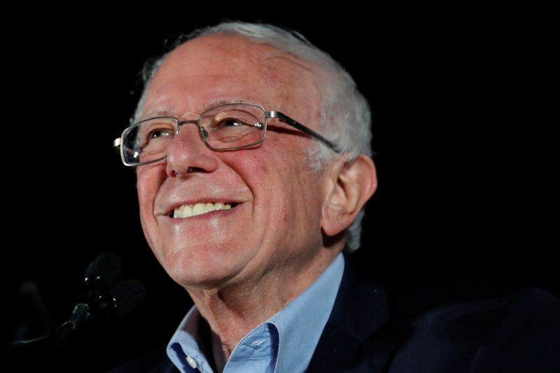Democratic U.S. presidential candidate Senator Bernie Sanders speaks at a campaign rally in Las Vegas