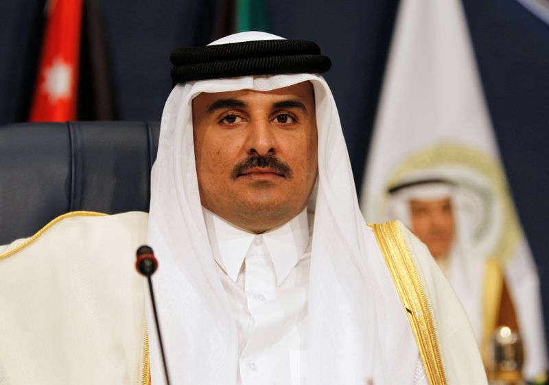 FILE PHOTO: Emir of Qatar Sheikh Tamim bin Hamad al-Thani attends the 25th Arab Summit in Kuwait City