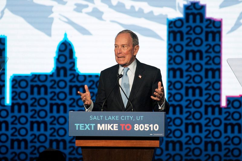 FILE PHOTO: Democratic presidential candidate Mike Bloomberg holds a campaign rally in Salt Lake City