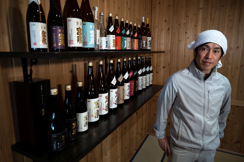Yoshihiro Miyamori, President of Miyaizumi Meijo Brewery speaks during an interview with Reuters in Aizu-Wakamatsu