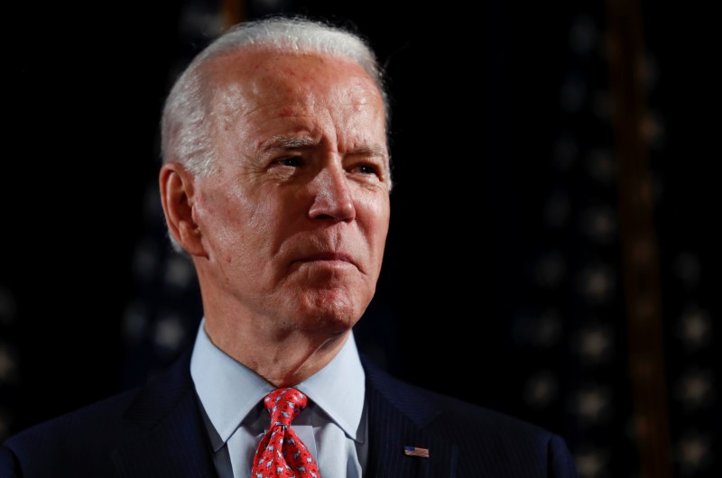 Democratic U.S. presidential candidate and former Vice President Joe Biden speaks about the COVID-19 coronavirus pandemic at an event in Wilmington