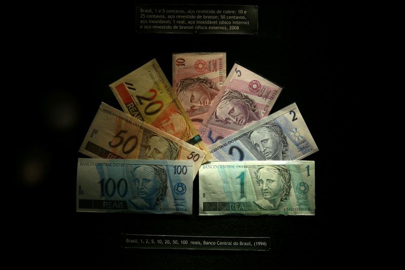 FILE PHOTO: Brazilian real notes are seen at the Bank of Brazil Cultural Center in Rio de Janeiro