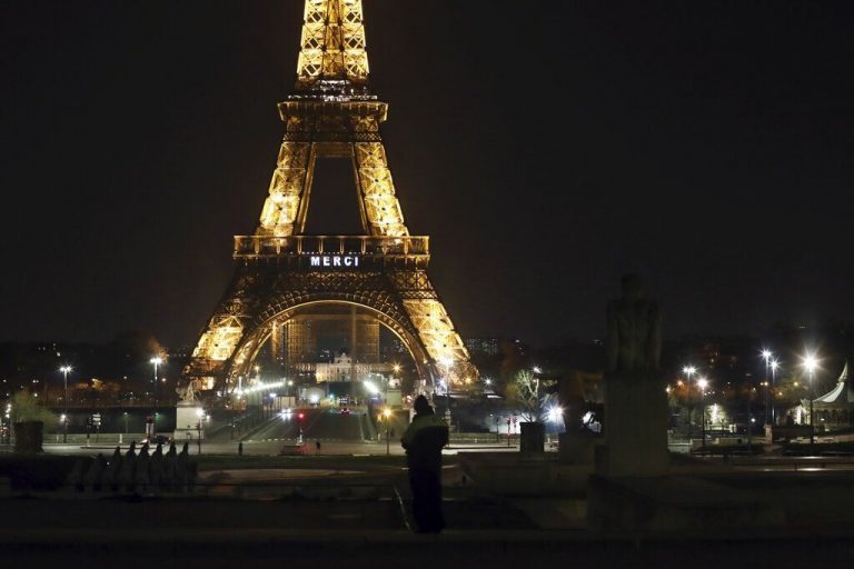 Eiffel Tower says ‘Merci’ to health workers fighting virus