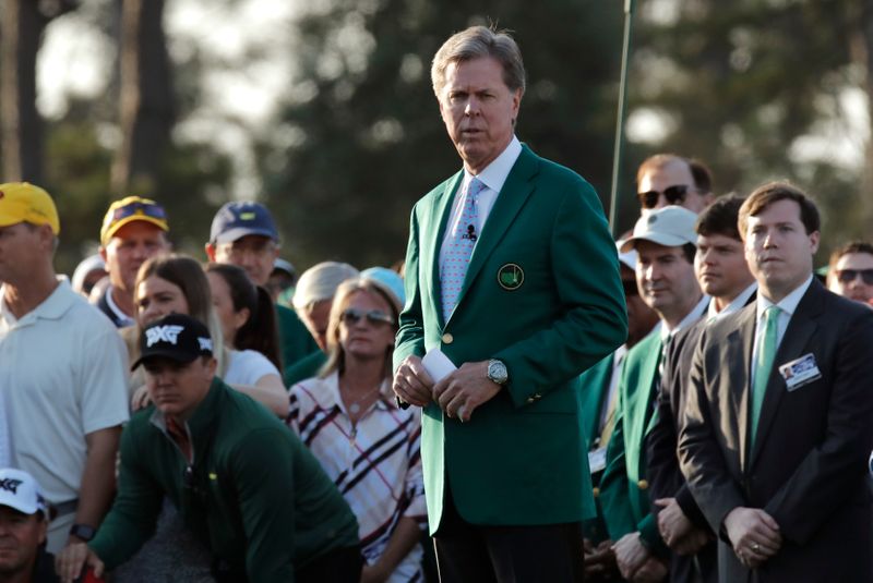FILE PHOTO: Chairman of the Augusta National Golf Club and the Masters Tournament Ridley attends the ceremonial start on the first day of play at the 2019 Master golf tournament at the Augusta National Golf Club in Augusta, Georgia, U.S.