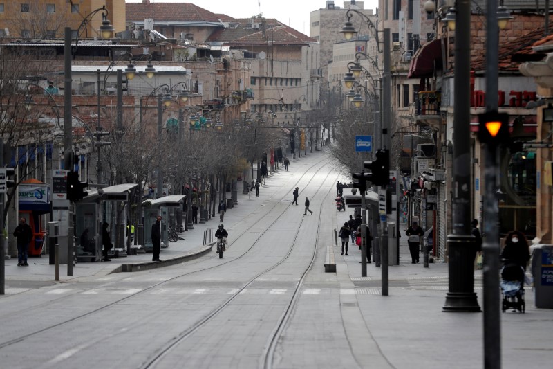 FILE PHOTO: A general view of a usually busy street is seen as Israel tightened a national stay-at-home policy following the spread of coronavirus disease (COVID-19) in Jerusalem